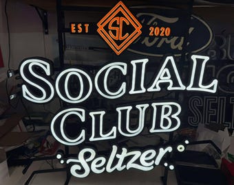 RARE Anheuser-Busch Social Club Seltzer Neon LED Sign – 27” x 24” – Brand New / 1 OF 1!