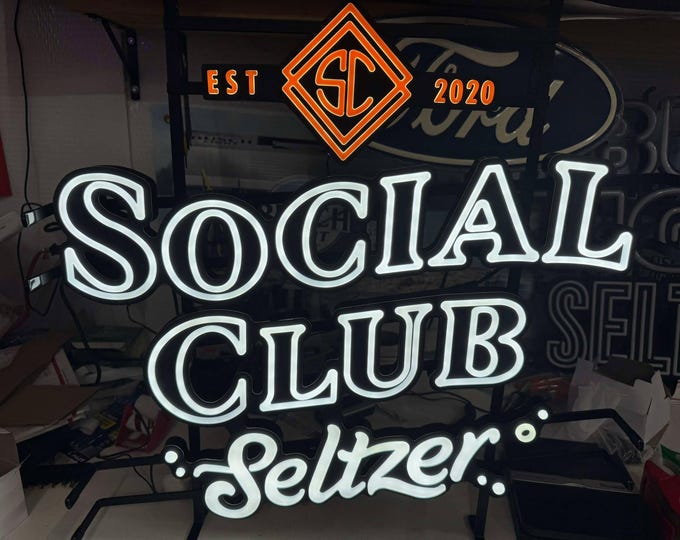 RARE Anheuser-Busch Social Club Seltzer Neon LED Sign – 27” x 24” – Brand New / 1 OF 1!