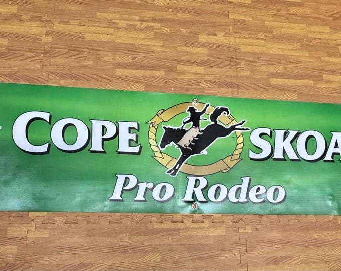 Cope Skoal Pro Rodeo Banner 70x14 Vinyl Western Cowboy Bull Riding Sign Ranch Man Cave Decor Bar Wall Banner