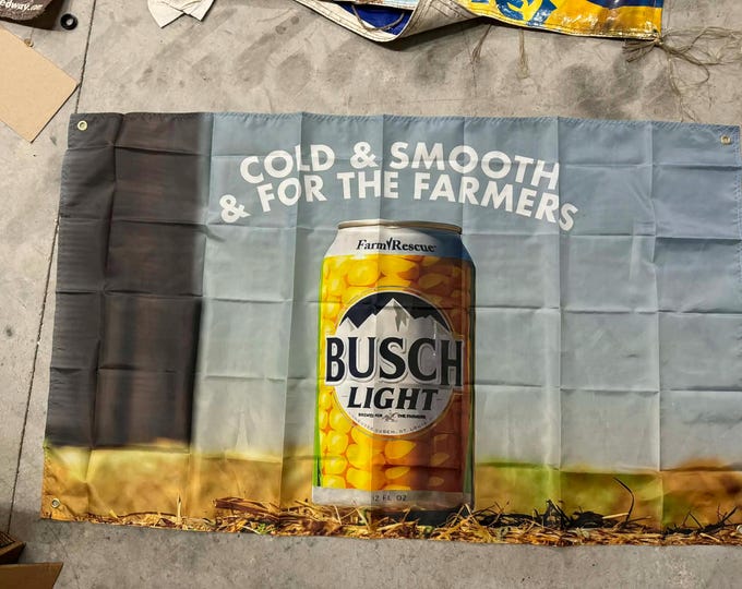 Light Farmers Banner 3x5ft • Cold & Smooth For The Farmers • Beer Flag • Bar Decor • Man Cave Wall Banner • Outdoor Patio Sign
