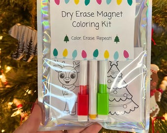 SnapLove Magnets! Dry Erase Magnet Coloring Kit – Reusable Holiday Coloring Set for Kids, Classrooms, Stockings & Gifts