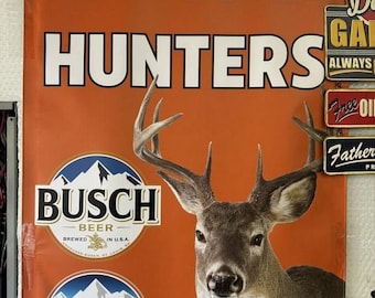 Beautiful Orange Busch Welcome Hunters 2x3ft beer banner