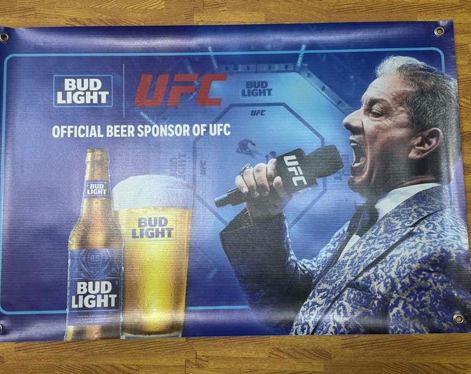 Bud Light UFC Octagon Banner Official Sponsor MMA Beer Bar Decor 36x24
