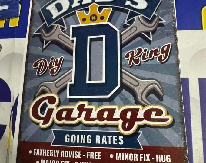 Dad’s Garage Metal Sign 10.75x8.25 Father’s Day Gift DIY King Garage Wall Decor Mancavedecor Shop Sign