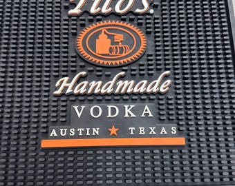 Tito’s Handmade Vodka Bar Mat – 12"x12" Rubber Spill Mat – Used Condition