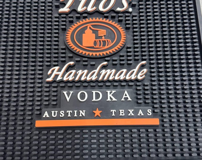 Tito’s Handmade Vodka Bar Mat – 12"x12" Rubber Spill Mat – Used Condition