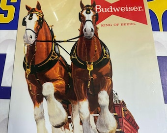 Budweiser Clydesdales Tin Sign Vintage Anheuser Busch Beer Wall Decor Mancavedecor 12.5x16