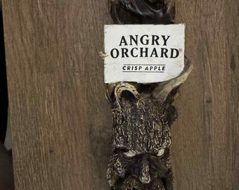 Angry Orchard Crisp Apple Beer Tap Handle – Tree Face Design – Used Craft Cider Tap