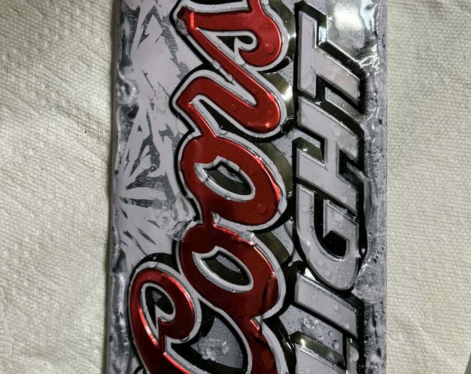 Coors Light Can Tin Sign 18x8.5 | Embossed Beer Wall Decor | Bar Garage Mancave Decor