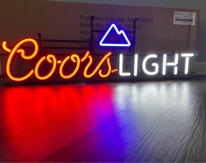 Coors Light LED Sign – 39"x13" – Bright Bar Light – Man Cave Decor – NEW