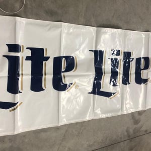 Vintage NEW Old Stock Miller Lite Beer Banner – 3x10ft – Perfect for Man Caves, Bars & Collectors