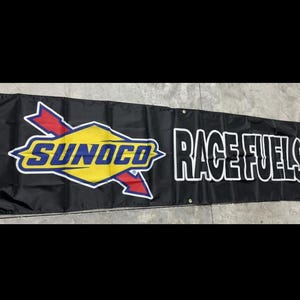 Large Sunoco Race Fuels Banner - 2x8ft Polyester with Grommets