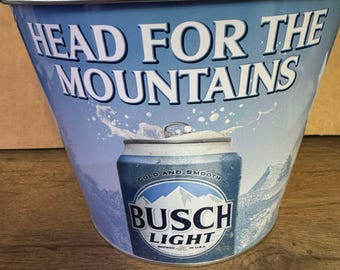 Busch Light "Head for the Mountain" Beer Ice Bucket – Blue with Logo