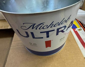 Michelob ULTRA Beer Bucket Metal Ice Tub Bar Cooler Mancavedecor Party Beer Tub