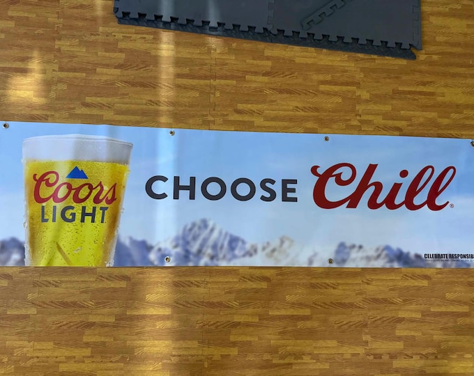 Coors Light Choose Chill Large Wall Banner Beer Decor Oversized Mancave Garage Bar Wall Art