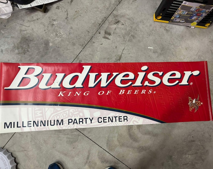 Budweiser Millennium Beer Banner – 22"x68" – Vintage Collectible