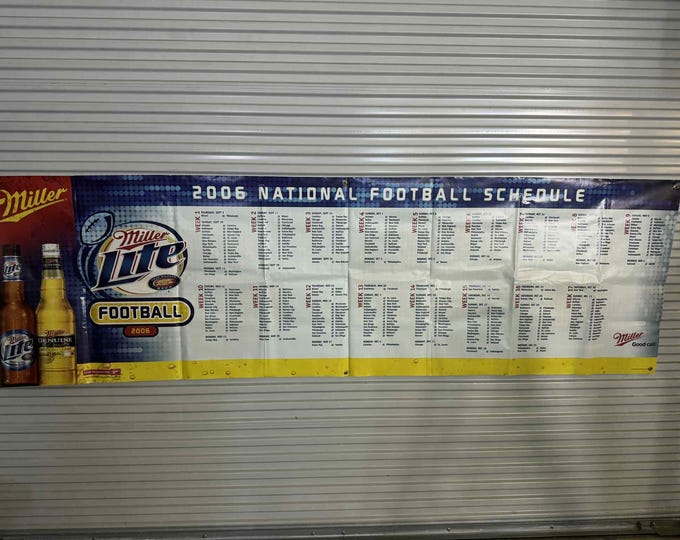 2006 Miller Lite NFL Football Schedule Banner – 3x10 Ft Vintage Beer Sign – Man Cave Sports Bar Decor