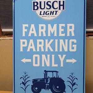 &quot;Massives Busch Light &quot;&quot;Farmers Parken&quot;&quot; Metallschild 60x38cm - ein seltenes Fundstück!&quot;