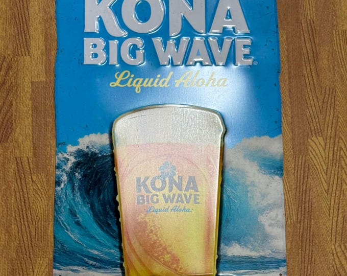 2026 Kona Big Wave Tin Sign 18x12 Metal Beer Wall Decor Tropical Bar Surf Mancave Island Home Decor