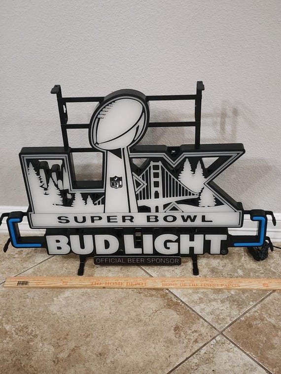 Bud Light Super Bowl LED Neon Sign 28x21.5 NFL Beer Bar Mancave