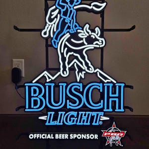 Busch Light LED Sign – Official Beer Sponsor of PBR – 20&quot;x29&quot; Bar Light New in Box