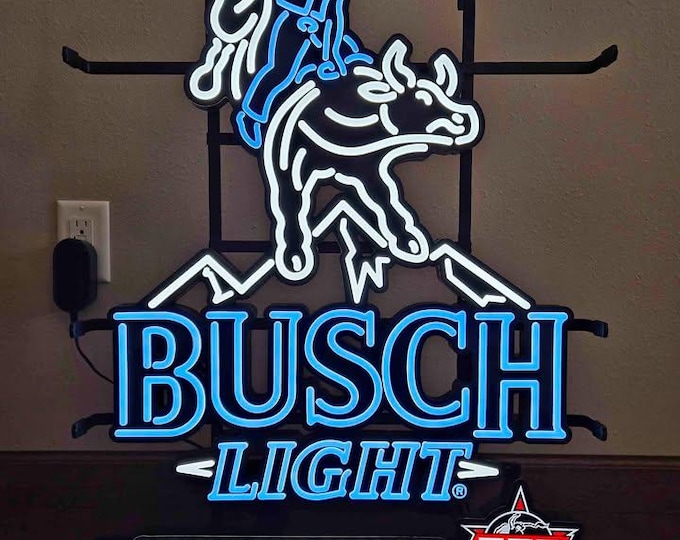 Busch Light LED Sign – Official Beer Sponsor of PBR – 20"x29" Bar Light New in Box