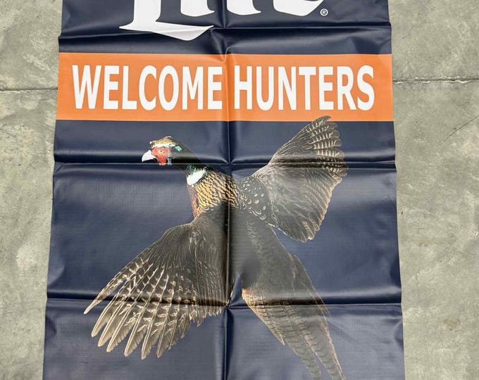 Miller Lite Welcome Pheasant Hunters Banner 24"x40" Vinyl Man Cave Decor