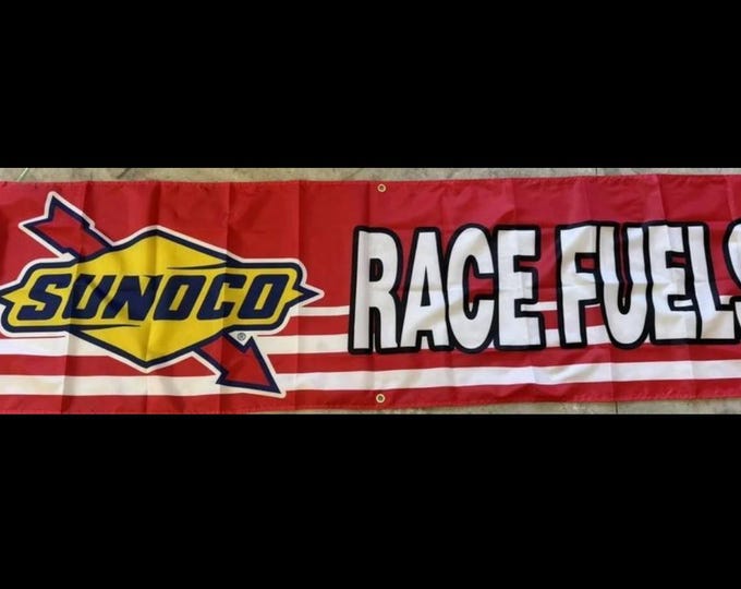 Large Sunoco Race Fuels Banner - 2x8ft Polyester with Grommets