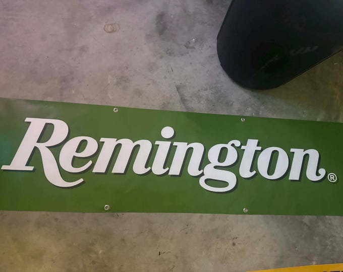 Remington Banner 72"x18" Hunting Gun Brand Mancave Decor Garage Lodge Wall Sign