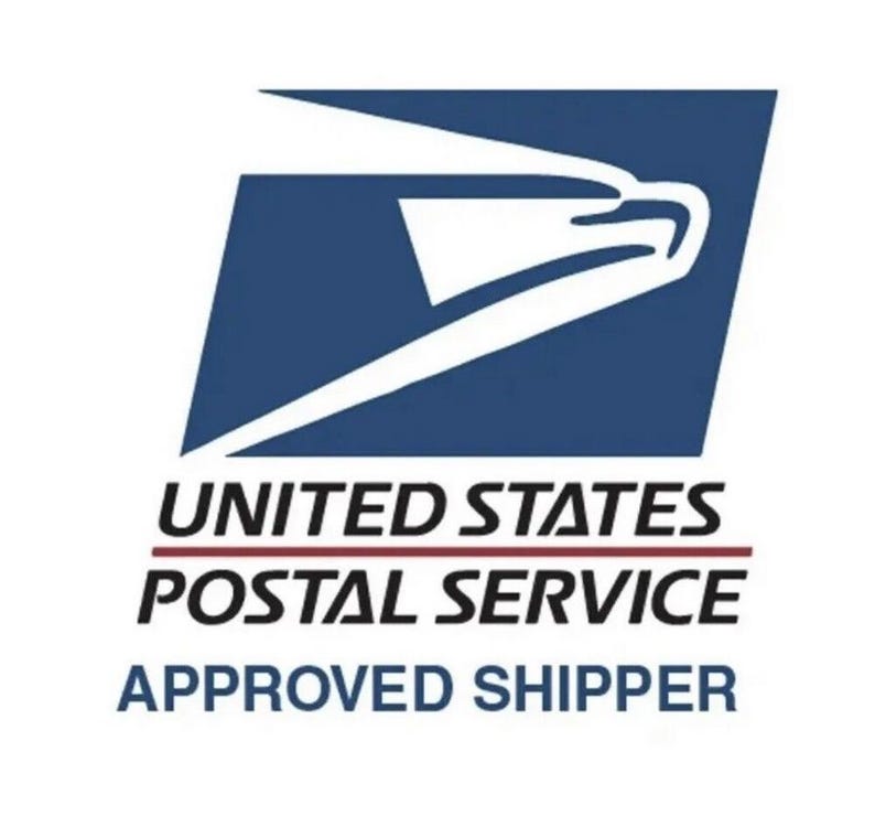 May include: A blue and white United States Postal Service logo with the text "APPROVED SHIPPER" below.