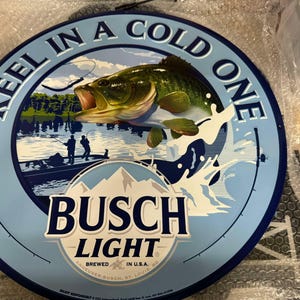 Busch Light &quot;Reel in a Cold One&quot; Metal Sign – 18&quot;