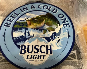 Busch Light "Reel in a Cold One" Metal Sign – 18"