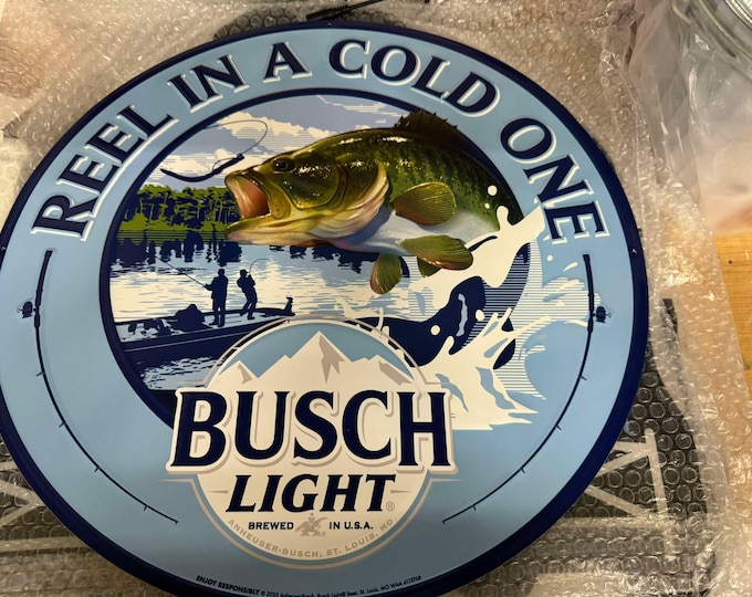 Busch Light "Reel in a Cold One" Metal Sign – 18"