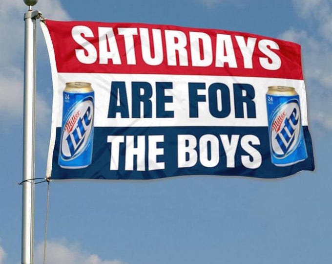 Miller Lite Flag 3x5ft – Saturdays Are For The Boys Beer Banner Man Cave Dorm Wall Decor