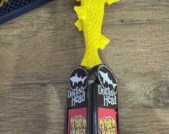 Dogfish Head Mandarin & Mango Crush Beer Tap Handle – Used Craft Beer Tap, Bright Orange Citrus Design