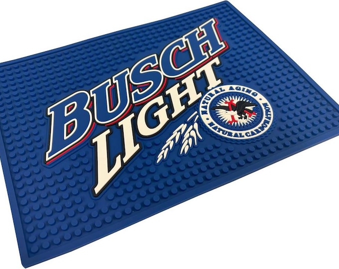 Busch Light Bar Mat 9x12 Rubber Beer Spill Mat Bar Top Pouring Mat Mancavedecor Bar Accessory New