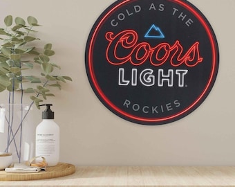 Coors Light "Cold as the Rockies" Round Metal Sign – Fun Man Cave, Bar, or Game Room Decor – 11" – Made in the USA