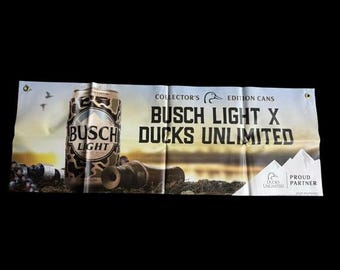 Busch Limited* Busch Light Hunting Banner Ducks Unlimited Vinyl Beer Man Cave Hunter