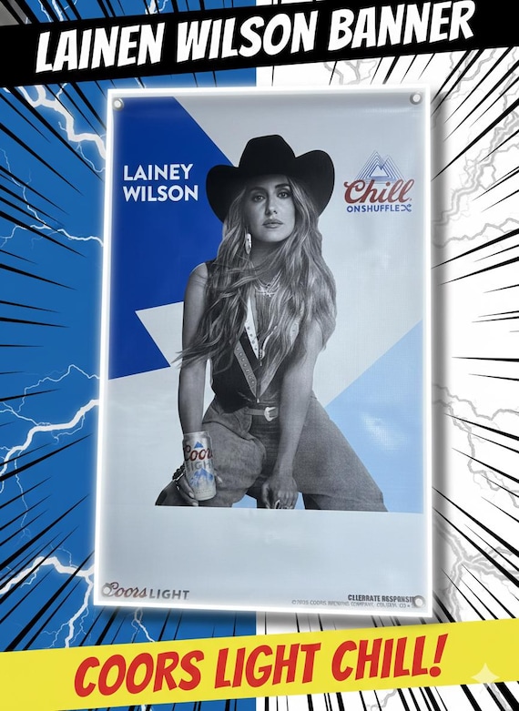 Lainey Wilson Coors Light Banner 20x30 | Country Music Bar Decor