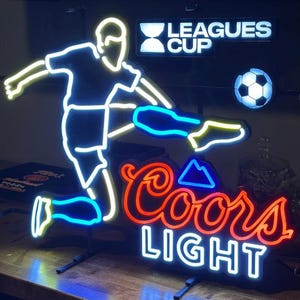 Coors Light League Cup Soccer Neon Sign | Bar & Mancave Light – Used