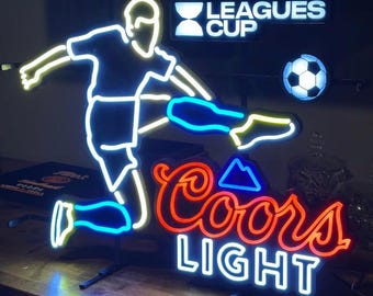 Coors Light League Cup Soccer Neon Sign | Bar & Mancave Light – Used