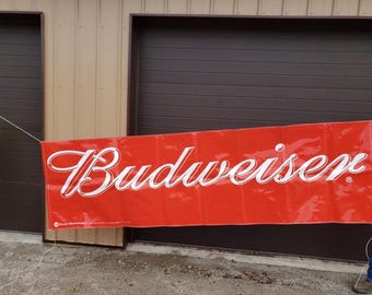 Budweiser Flag Banner Man Cave Beer new old stock
