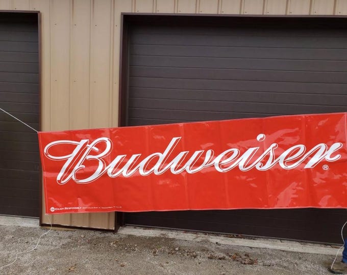 Budweiser Flag Banner Man Cave Beer new old stock