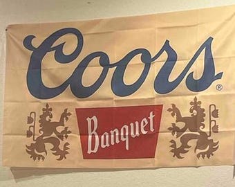 Coors Banquet Beer Flag – 3x5 Ft Banner with 2 Brass Grommets for Man Cave, Dorm, Parties & Outdoor Decor