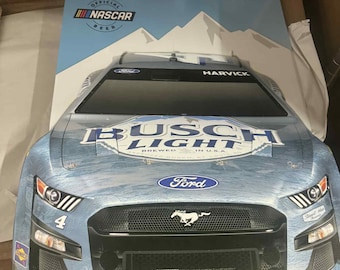 Busch Light NASCAR Tin Sign 23x17 – Race for the Mountains Kevin Harvick Ford Beer Bar Decor