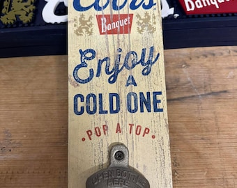 Coors Banquet Wall-Mounted Bottle Opener – Perfect for Bars & Man Caves!