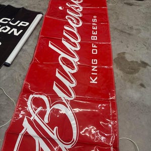NOS Budweiser Flag Banner Man Cave Beer nowe stare zapasy