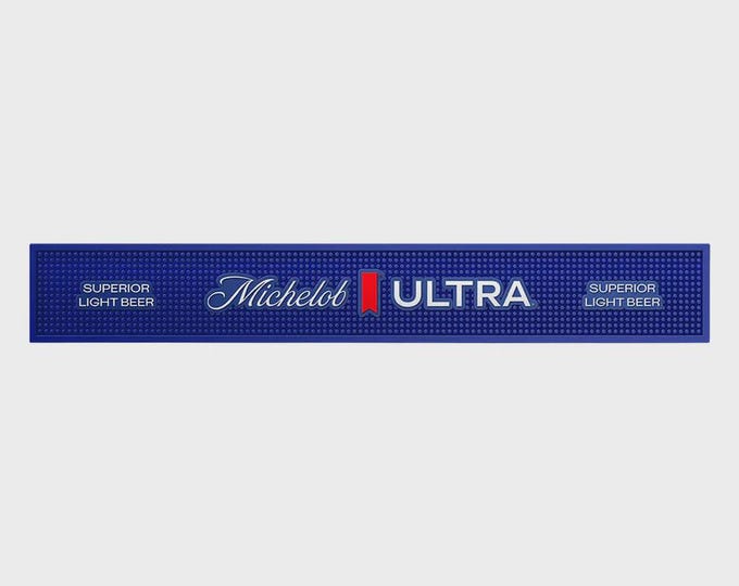Michelob Ultra Rubber Bar Mat – 24" x 3.25" Spill Mat – New Rail Runner Style