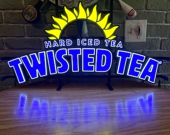 Rare Motion Twisted Tea Original Hard Iced LED Neon Sun Sign Bar Light