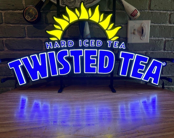 Rare Motion Twisted Tea Original Hard Iced LED Neon Sun Sign Bar Light